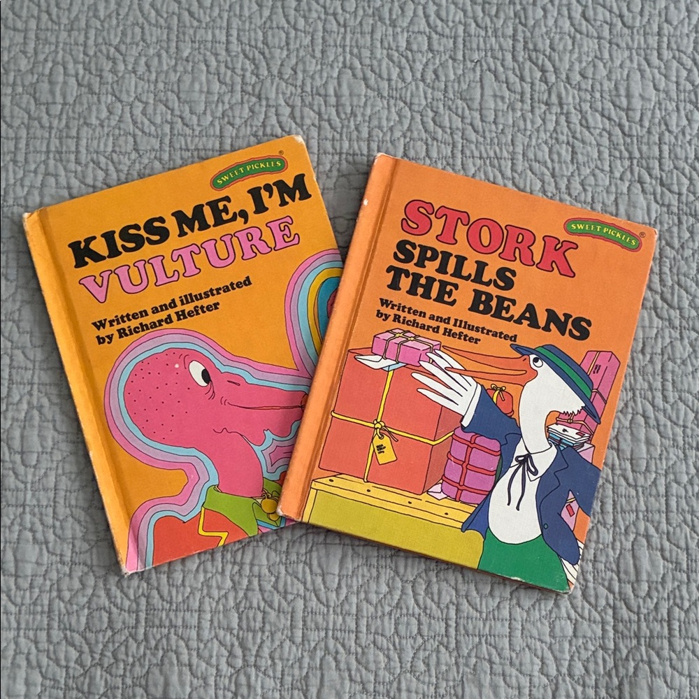 Sweet Pickles Vintage Kids Books Kiss Me I'm Vulture & Stork Spills the Beans